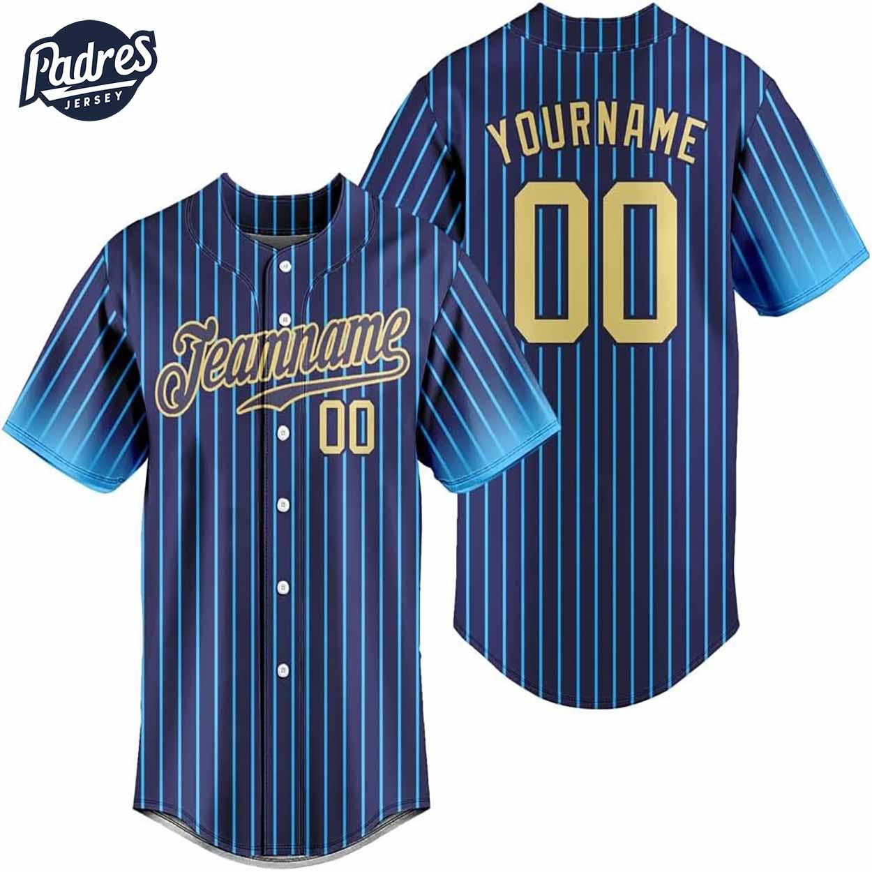 Custom Team Baseball Jerseys Blue Gradient Design for a Bold Look - Padres Jersey Oasis: Elevate Your Baseball Style Game