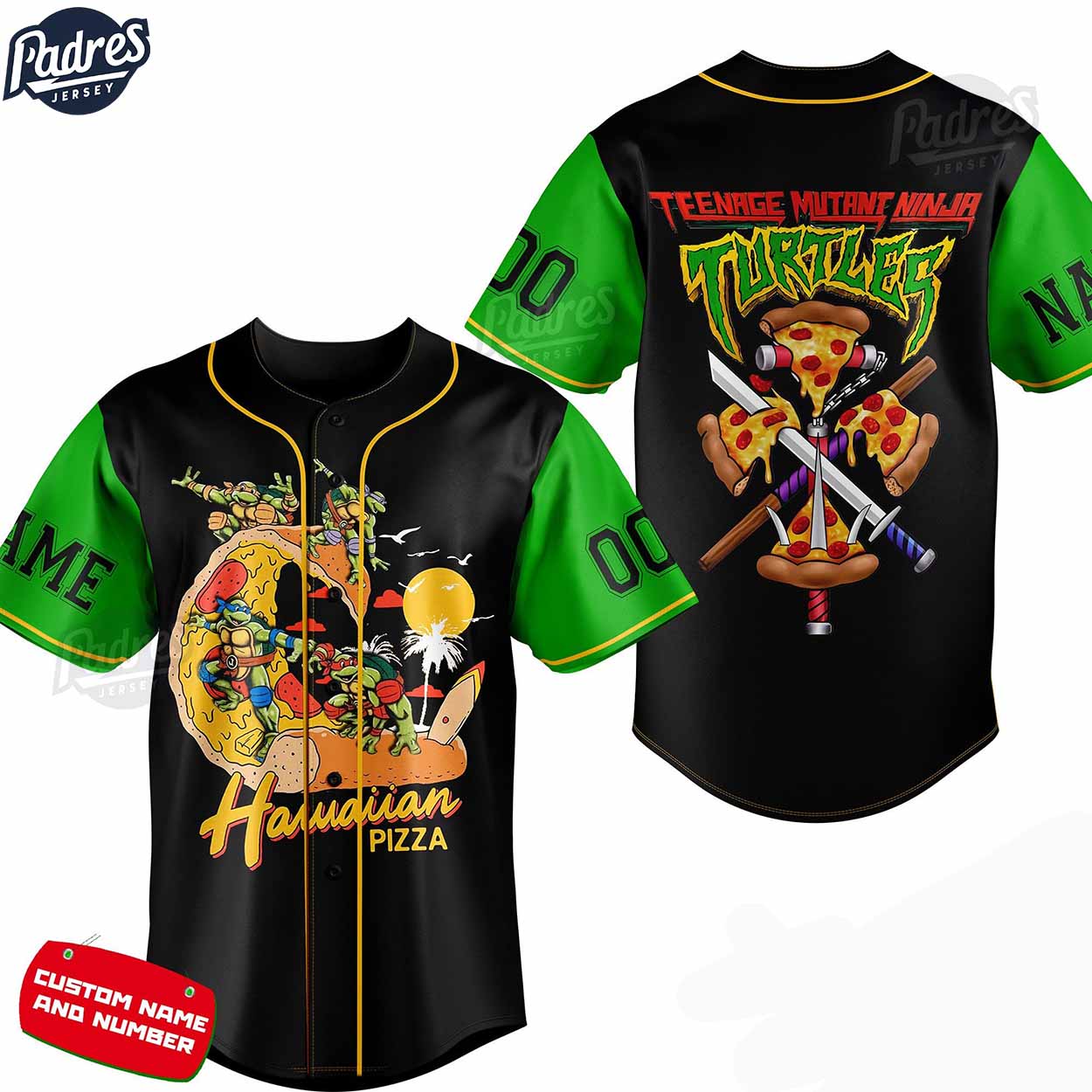 Custom Teenage Mutant Ninja Turtles Hawaiian Pizza Baseball Jersey - Padres Jersey Oasis: Elevate Your Baseball Style Game