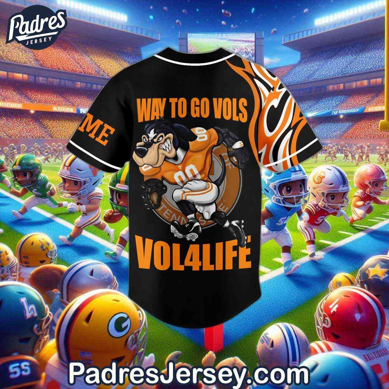 Custom Tennessee Volunteers Football Baseball Jersey - Padres Jersey Oasis: Elevate Your Baseball Style Game