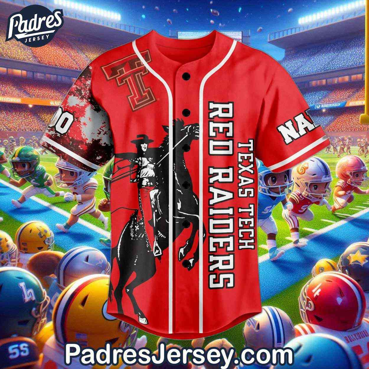 Custom Texas Tech Red Raiders Football Baseball Jersey - Padres Jersey Oasis: Elevate Your Baseball Style Game
