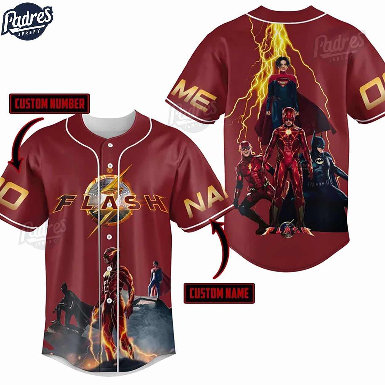 Custom The Flash Film New Red Baseball Jersey - Padres Jersey Oasis: Elevate Your Baseball Style Game
