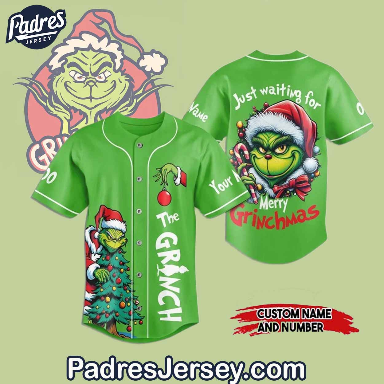 Custom The Grinch Baseball Jersey Outfit - Padres Jersey Oasis: Elevate Your Baseball Style Game