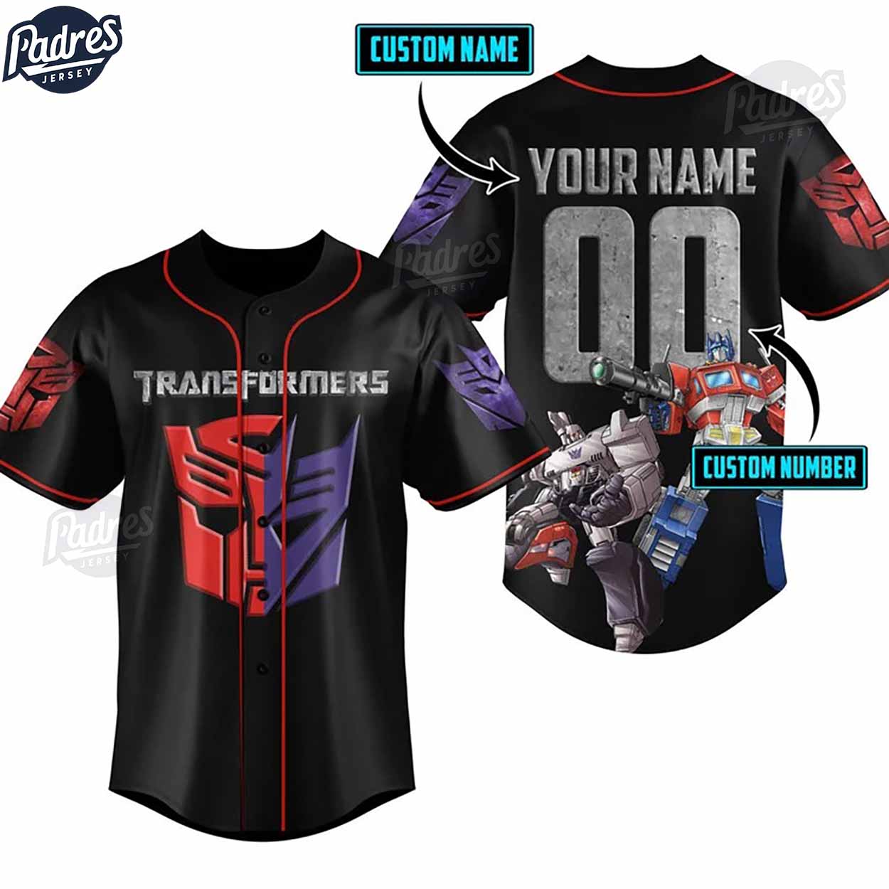 Custom Tranfomers Baseball Jersey - Padres Jersey Oasis: Elevate Your Baseball Style Game