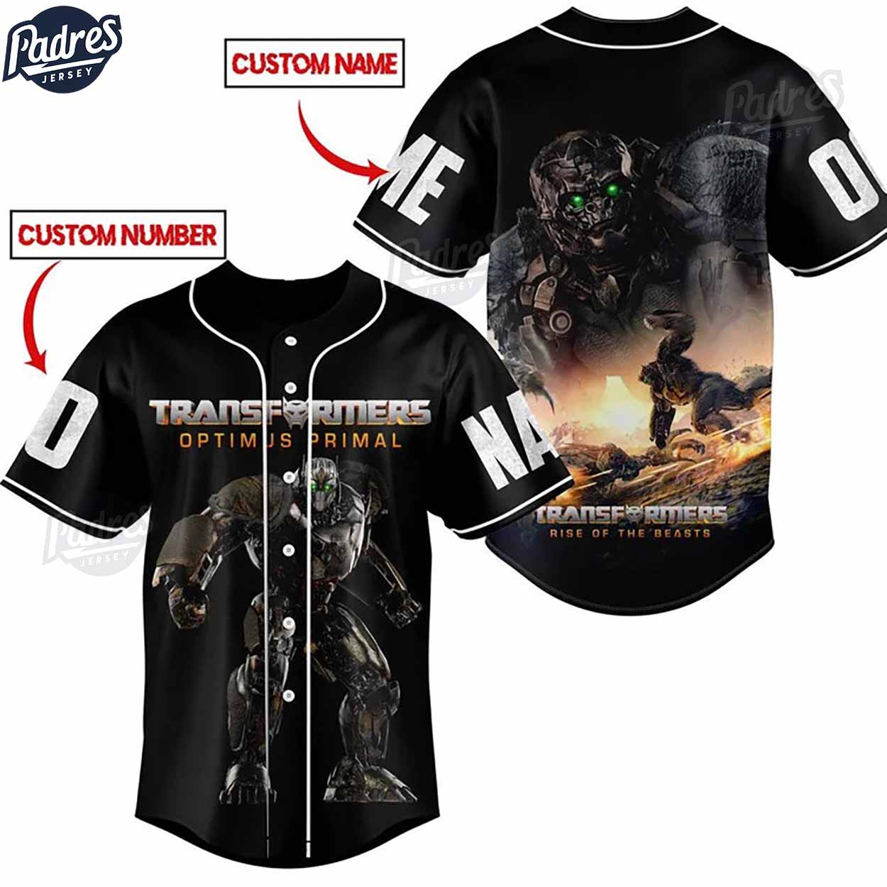 Custom Transformer Rise Of The Beast Baseball Jersey - Padres Jersey Oasis: Elevate Your Baseball Style Game