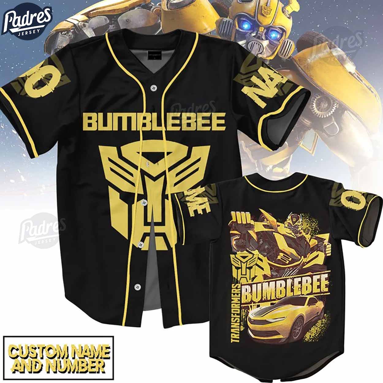 Custom Transformers BumBlebee Baseball Jersey - Padres Jersey Oasis: Elevate Your Baseball Style Game