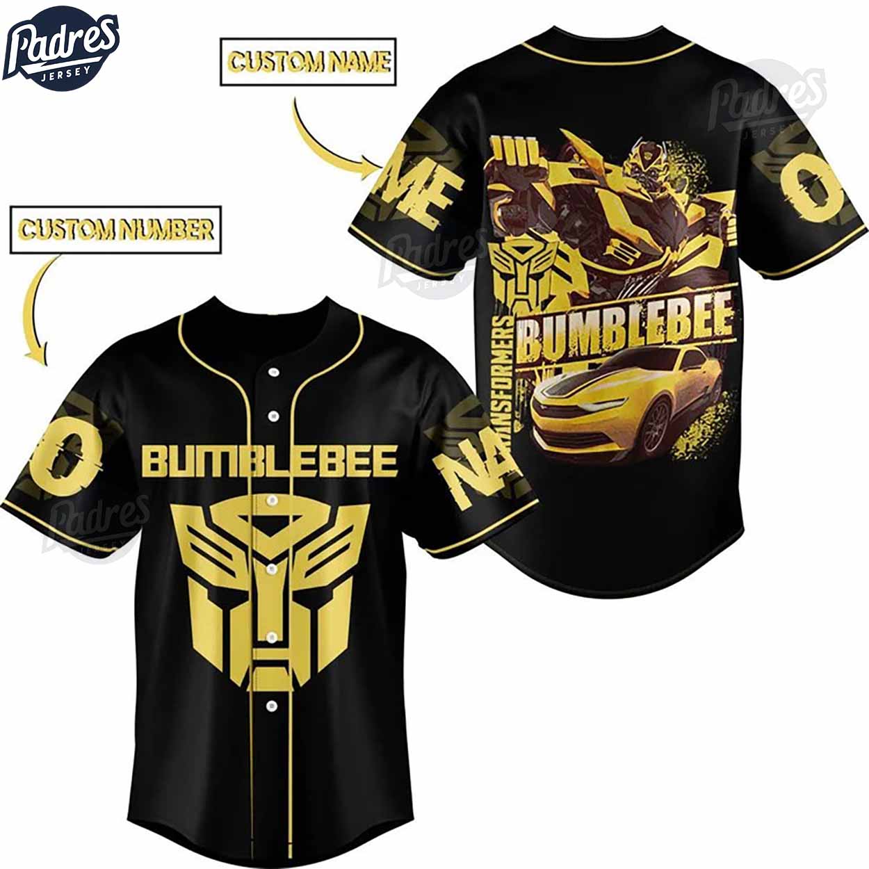 Custom Transformers BumBlebee Baseball Jersey - Padres Jersey Oasis: Elevate Your Baseball Style Game