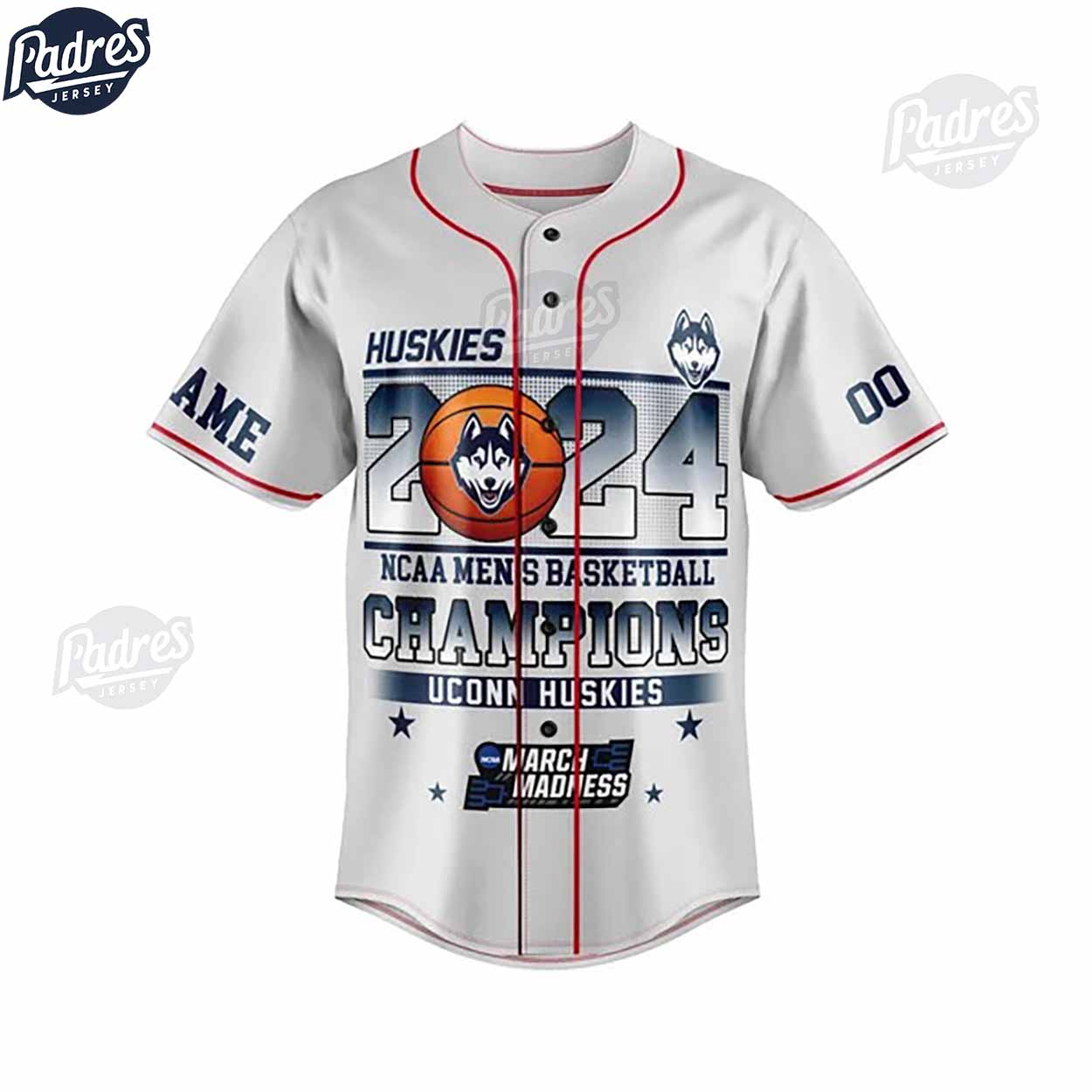 Custom Uconn Huskies 2024 Basketball Baseball Jersey - Padres Jersey Oasis: Elevate Your Baseball Style Game
