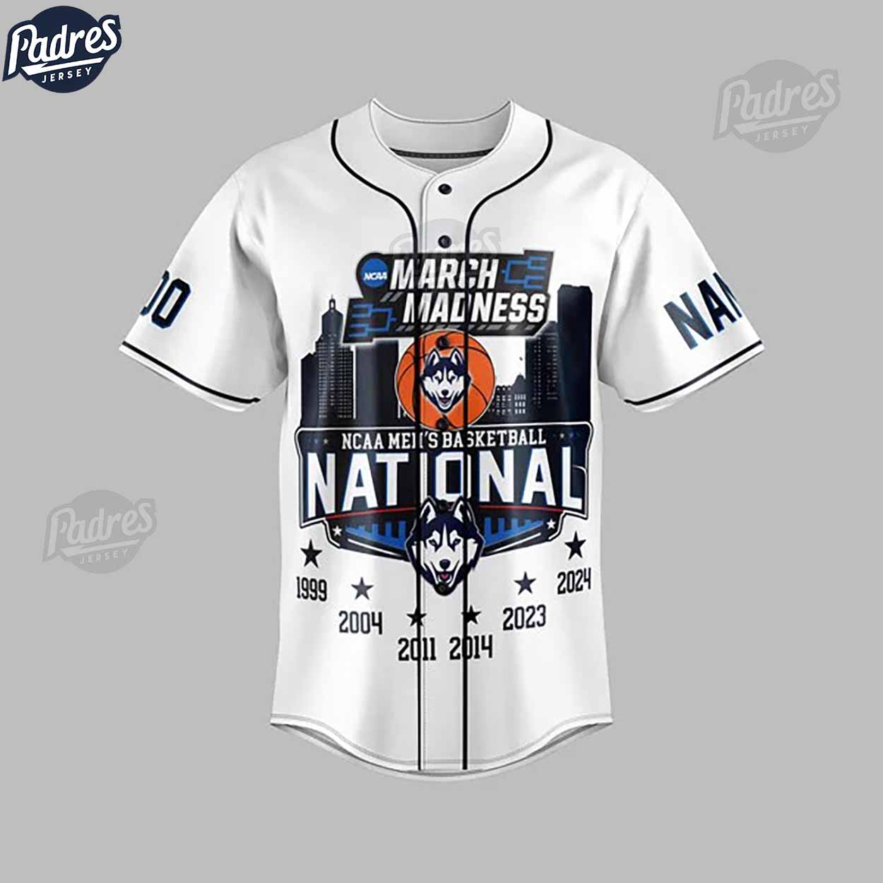 Custom Uconn Huskies NCAA Basketball National 2024 Baseball Jersey - Padres Jersey Oasis: Elevate Your Baseball Style Game