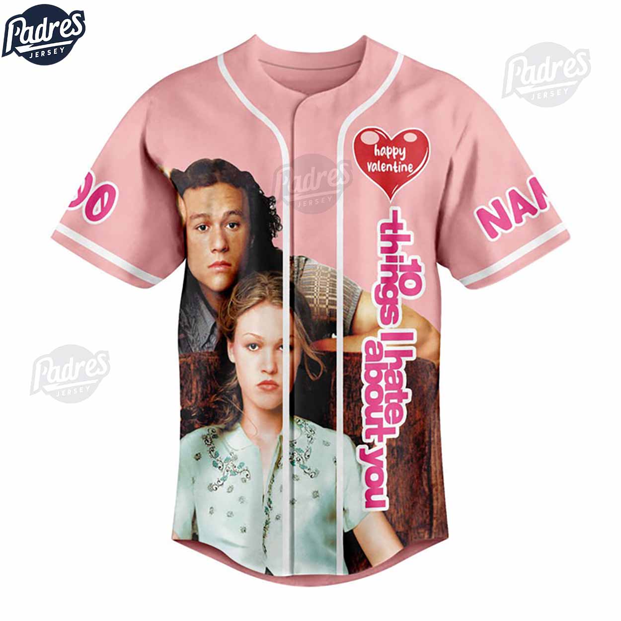 Custom Valentine 10 Things I Hate About You Baseball Jersey - Padres Jersey Oasis: Elevate Your Baseball Style Game