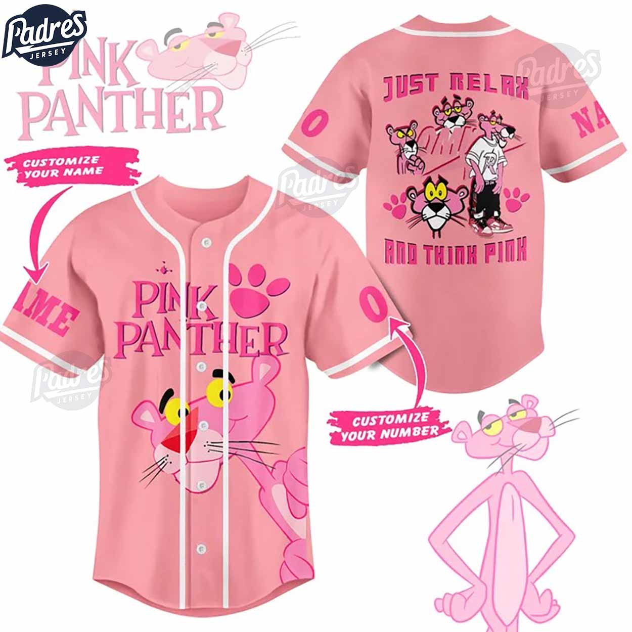 Custom Valentine Pink Panther Baseball Jersey - Padres Jersey Oasis: Elevate Your Baseball Style Game