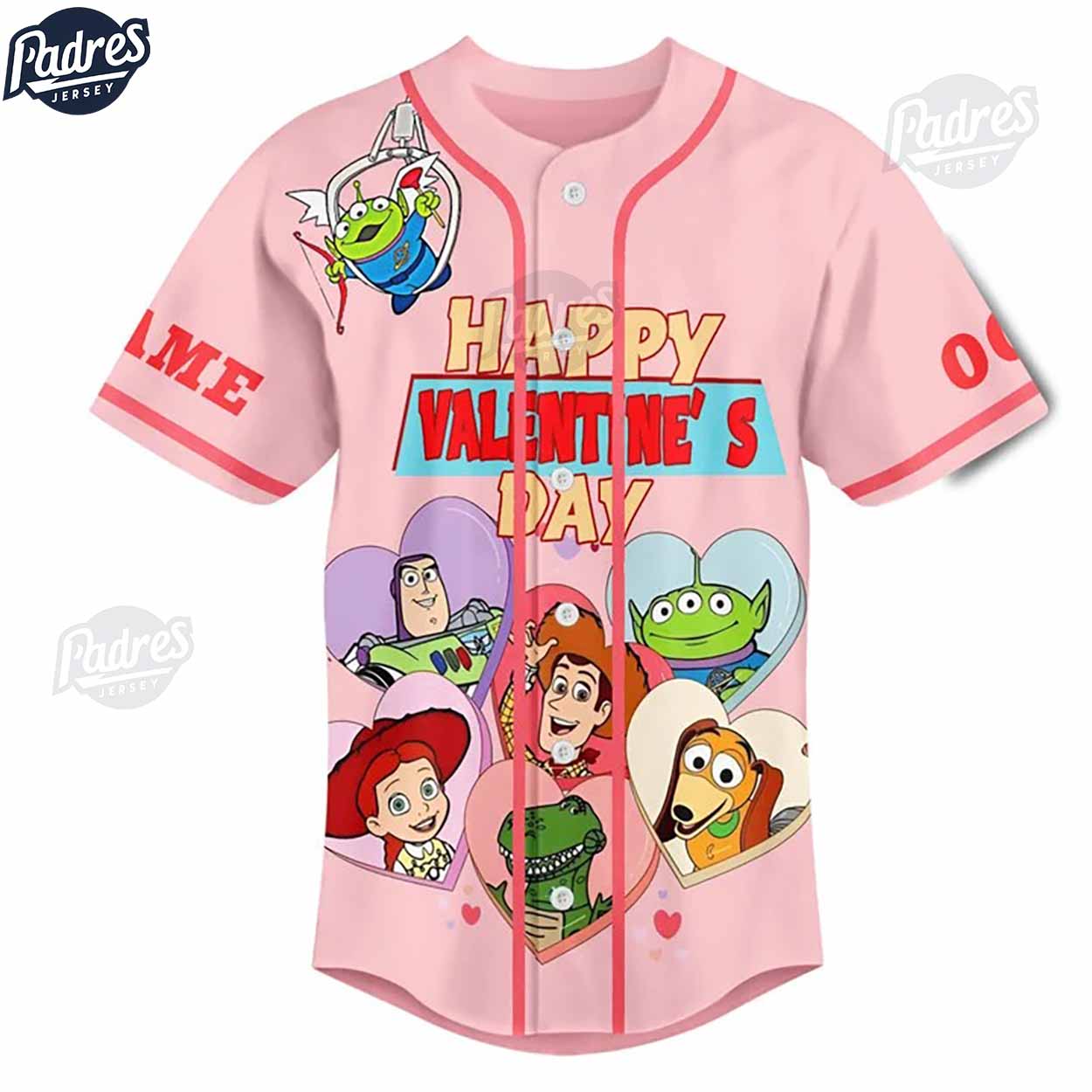 Custom Valentine Toy Story Baseball Jersey - Padres Jersey Oasis: Elevate Your Baseball Style Game