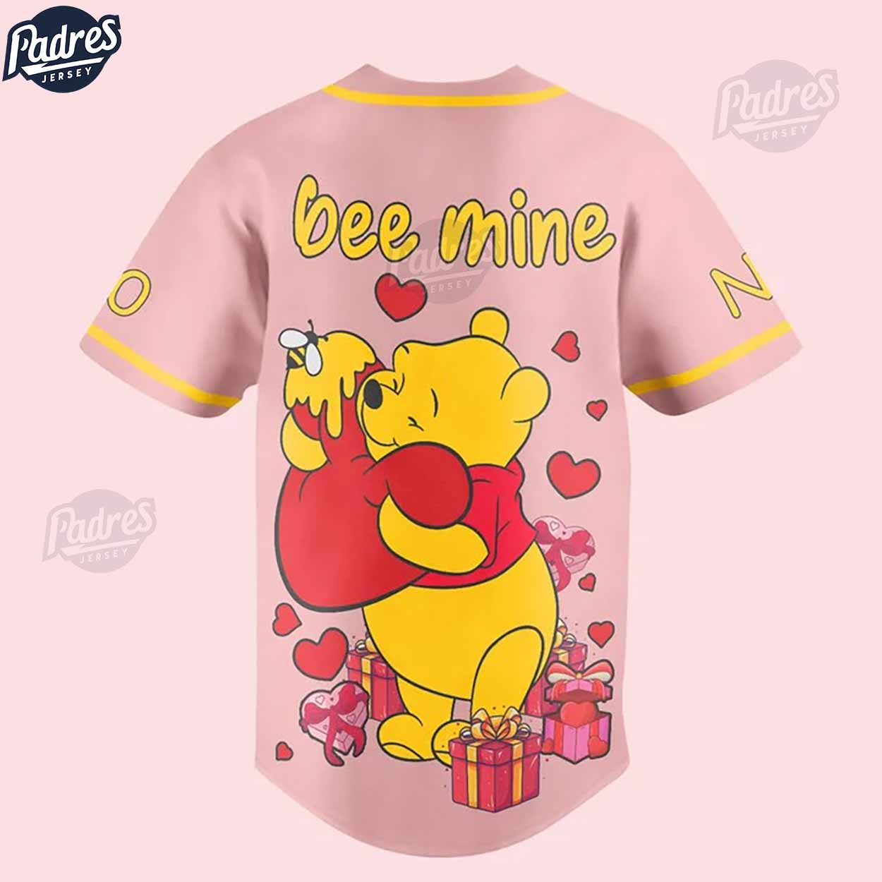 Custom Valentine Winnie The Pooh Be Mine Baseball Jersey - Padres Jersey Oasis: Elevate Your Baseball Style Game