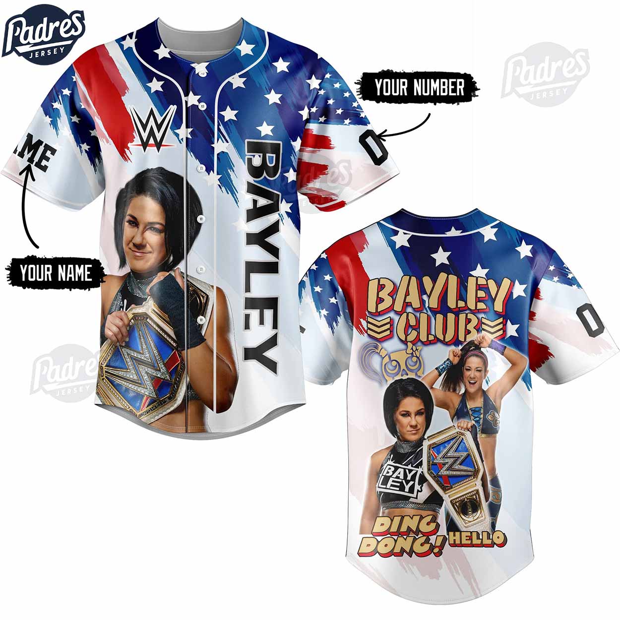 Custom WWE Bayley Club Baseball Jersey - Padres Jersey Oasis: Elevate Your Baseball Style Game