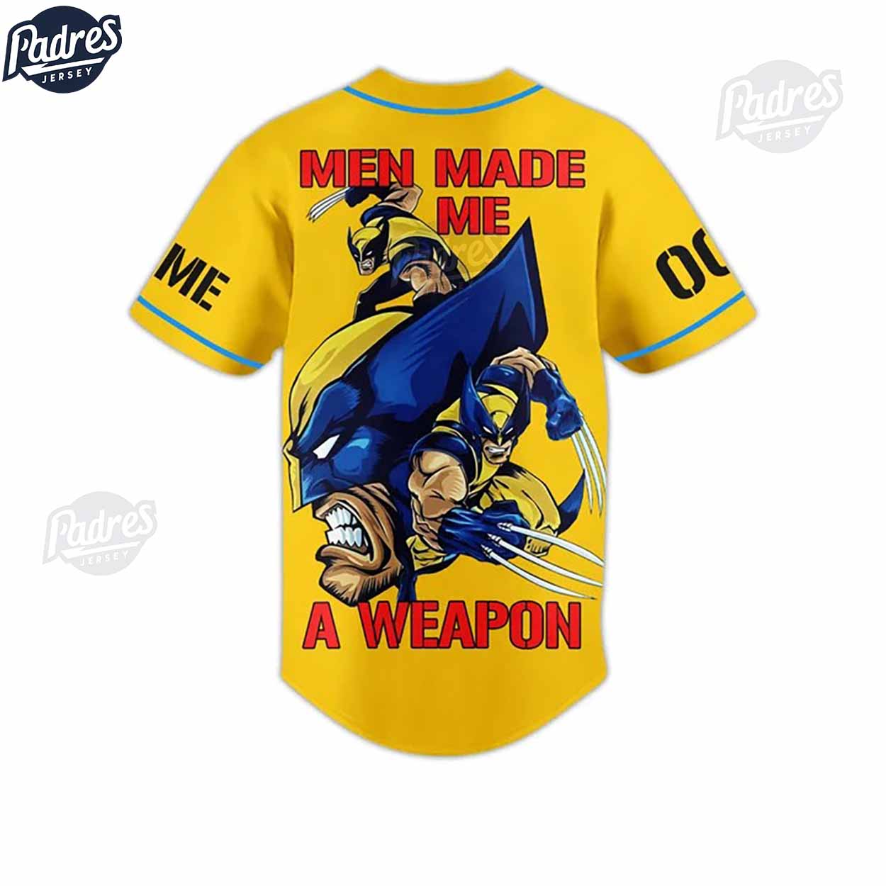 Custom X-Men 97 Wolverine Man Made Me A Weapon Baseball Jersey - Padres Jersey Oasis: Elevate Your Baseball Style Game