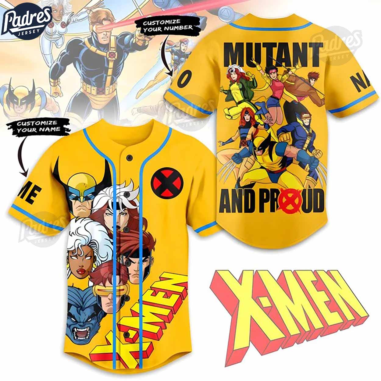 Custom X-men 97 Mutant Proud Retro Baseball Jersey - Padres Jersey Oasis: Elevate Your Baseball Style Game