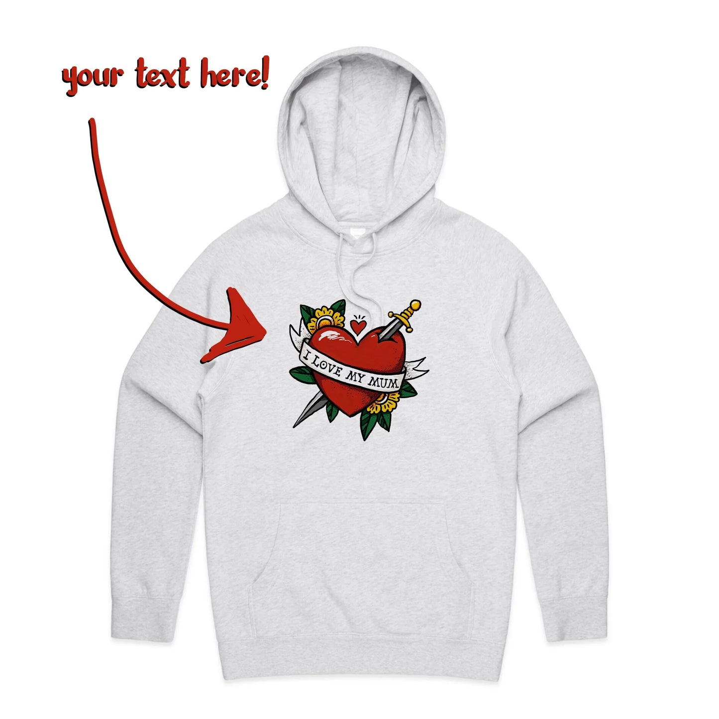 Custom Heart Tattoo Hoodie