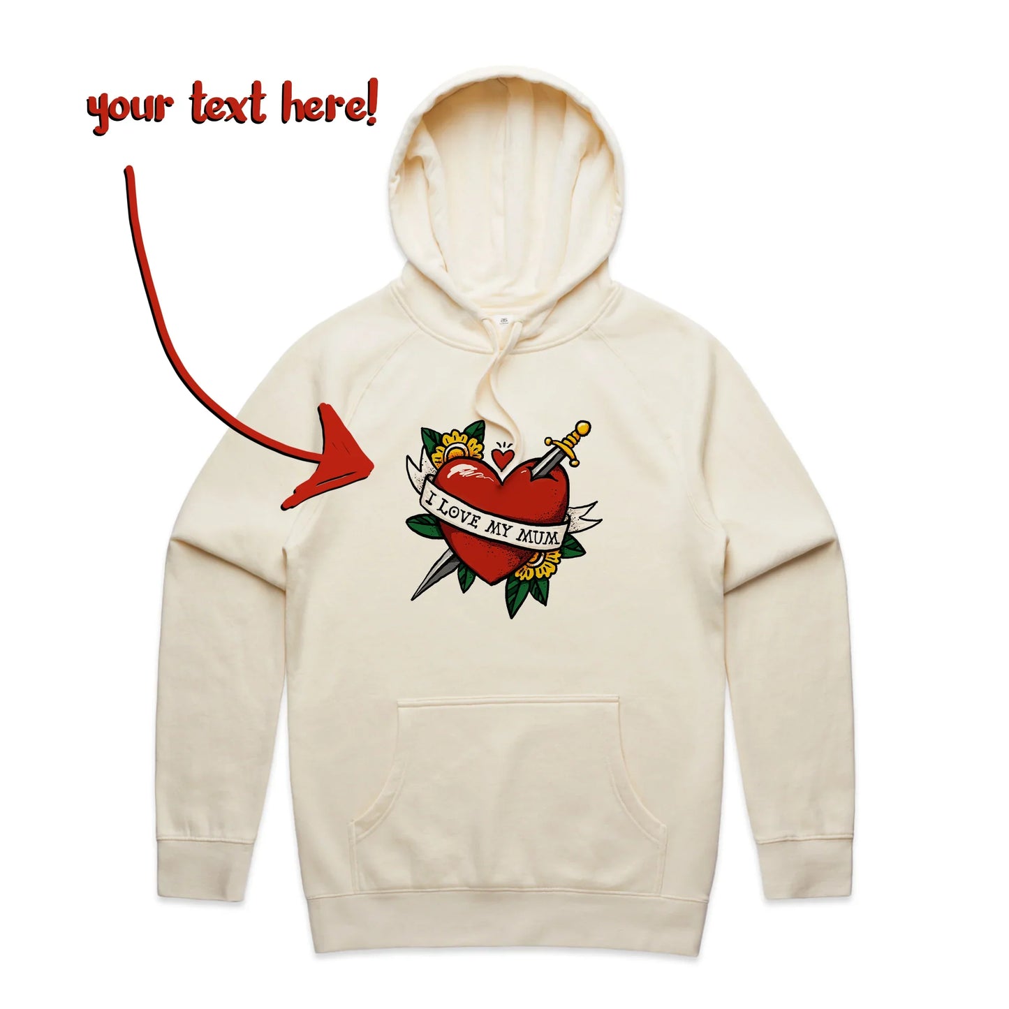 Custom Heart Tattoo Hoodie