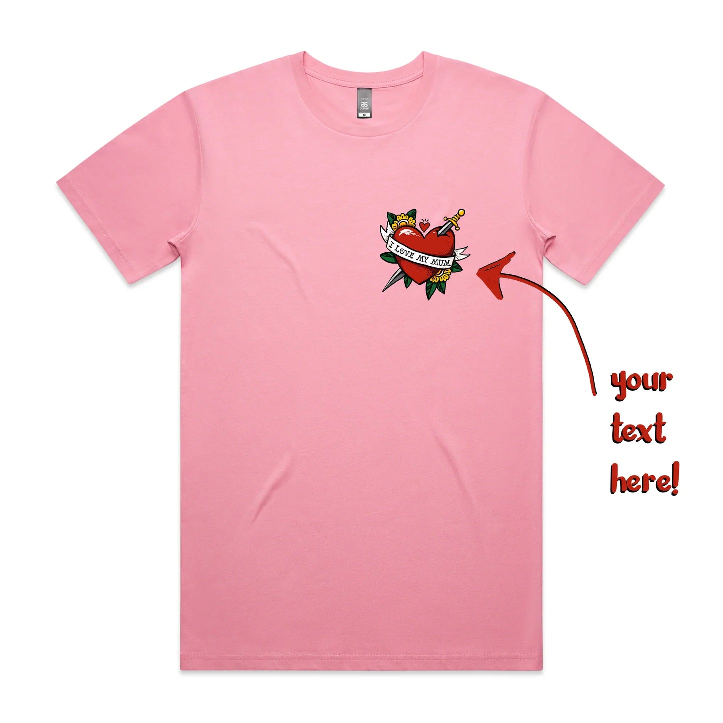 Custom Heart Tattoo Tee