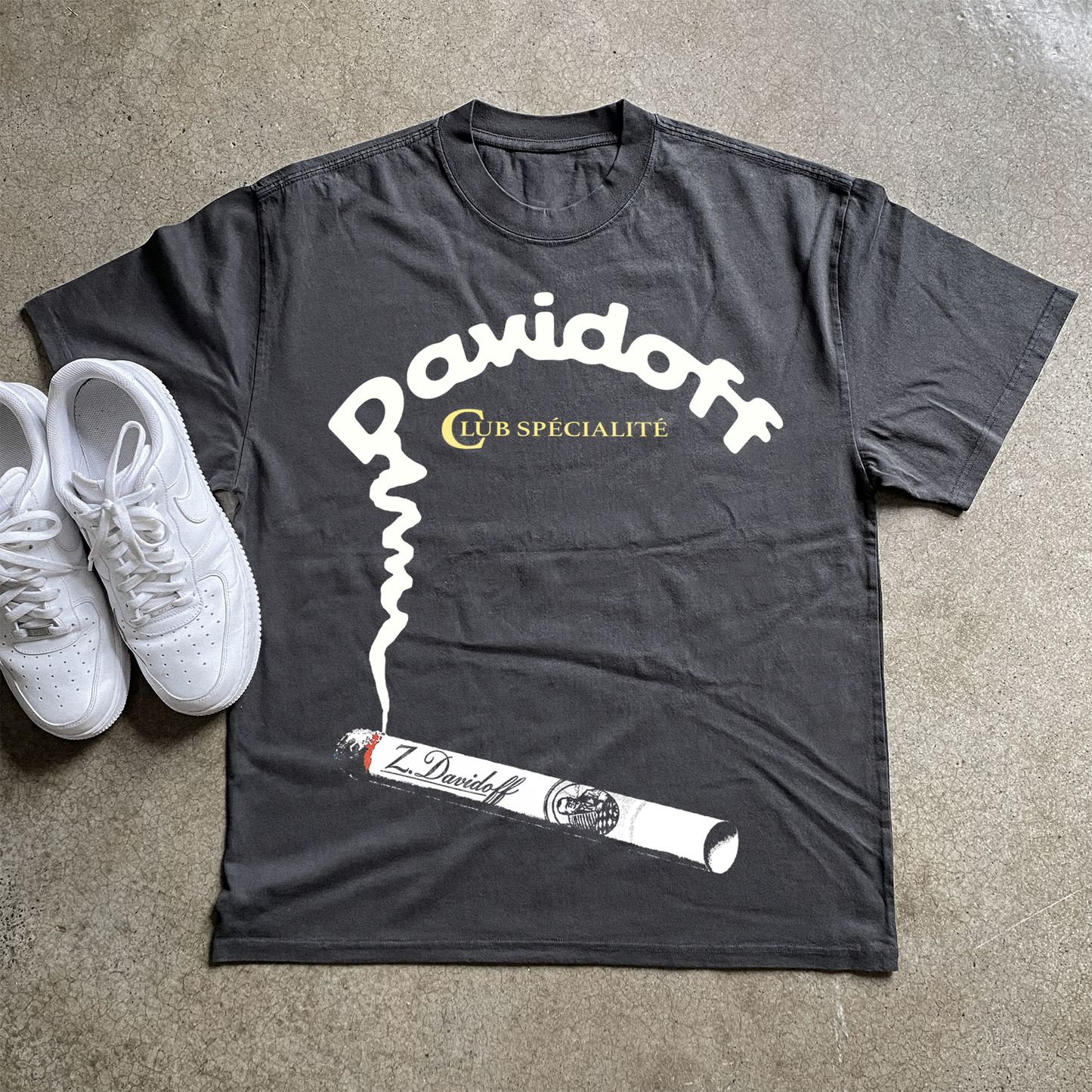 DAVIDOFF CIGARETTES 'SMOKE' HEAVYWEIGHT BLACK T-SHIRT
