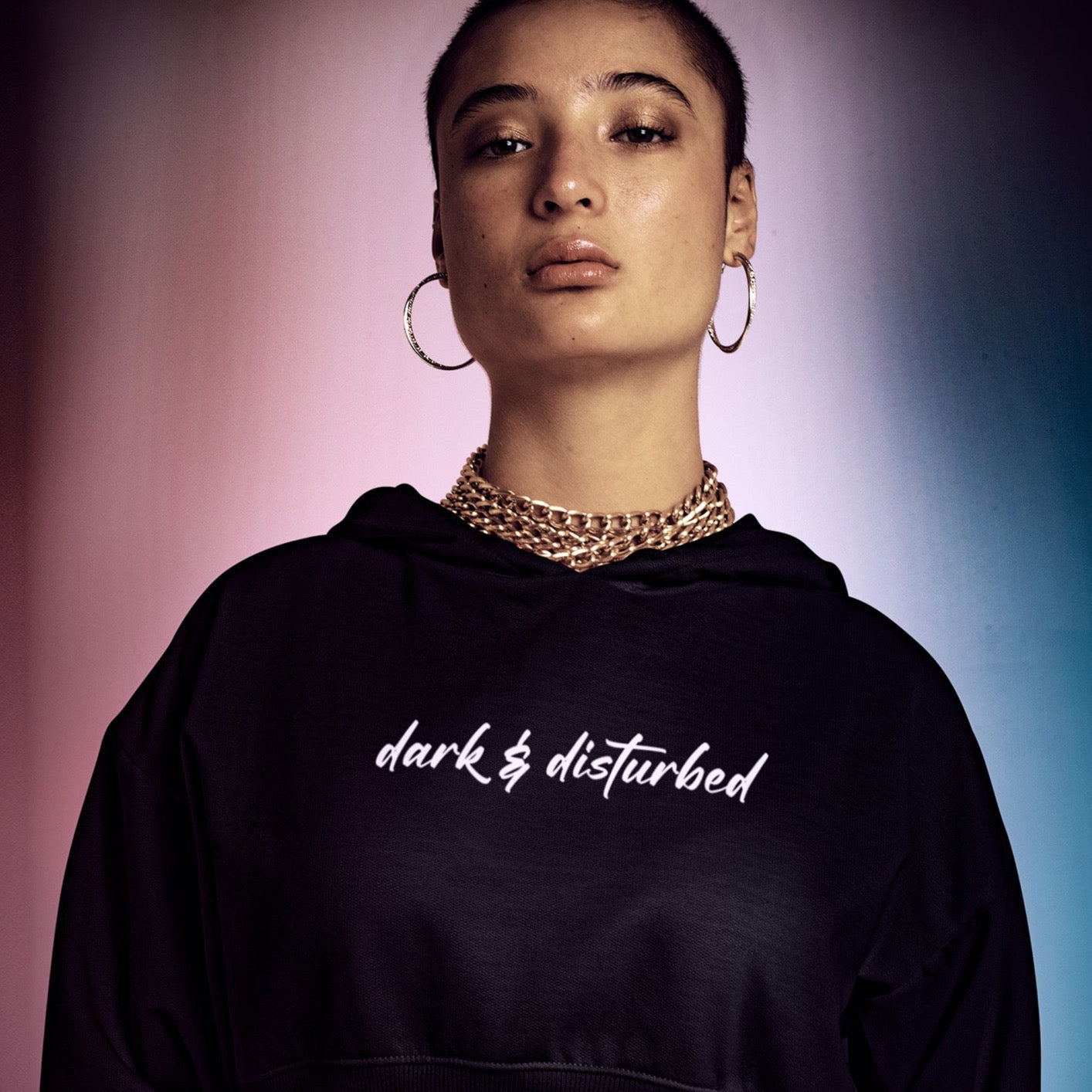 Dark & disturbed Crop Hoodie