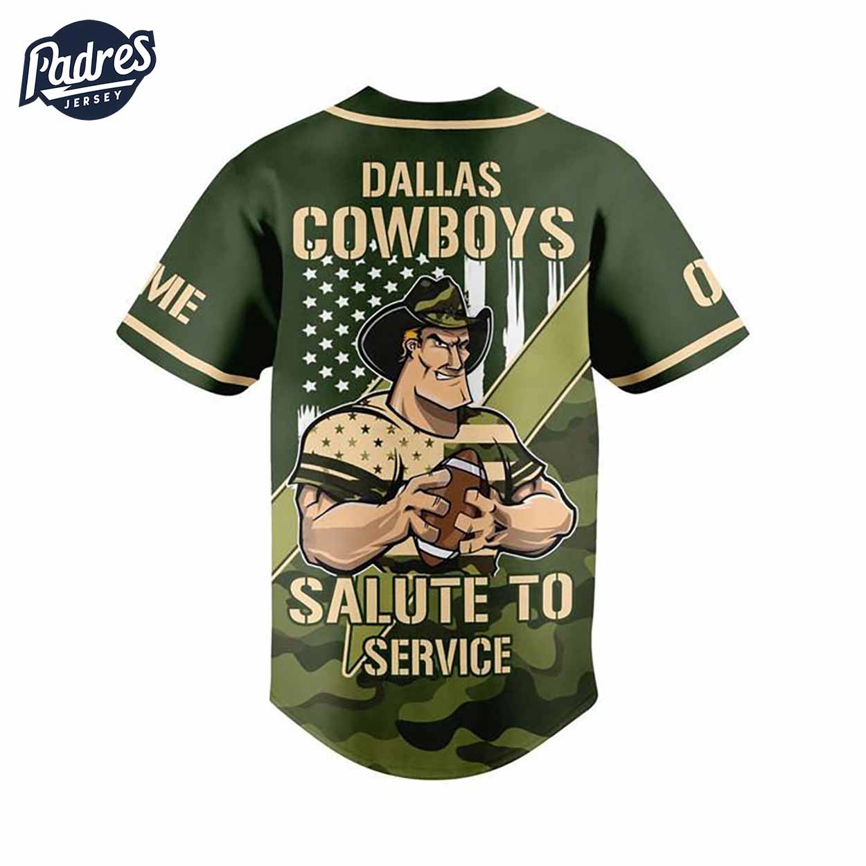 Dallas Cowboys Salute To Service Custom Baseball Jersey - Padres Jersey Oasis: Elevate Your Baseball Style Game