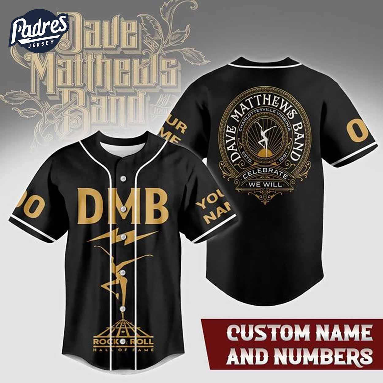 Dave Matthews Band Rock Hall 2024 Custom Baseball Jersey - Padres Jersey Oasis: Elevate Your Baseball Style Game