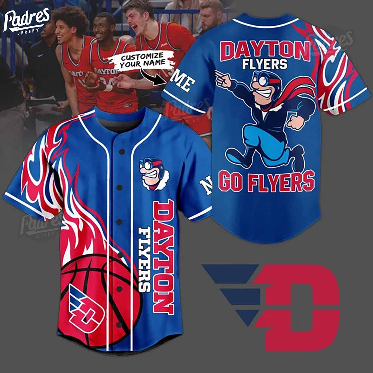 Dayton Flyers Basketball Team Custom NCAA Baseball Jersey - Padres Jersey Oasis: Elevate Your Baseball Style Game