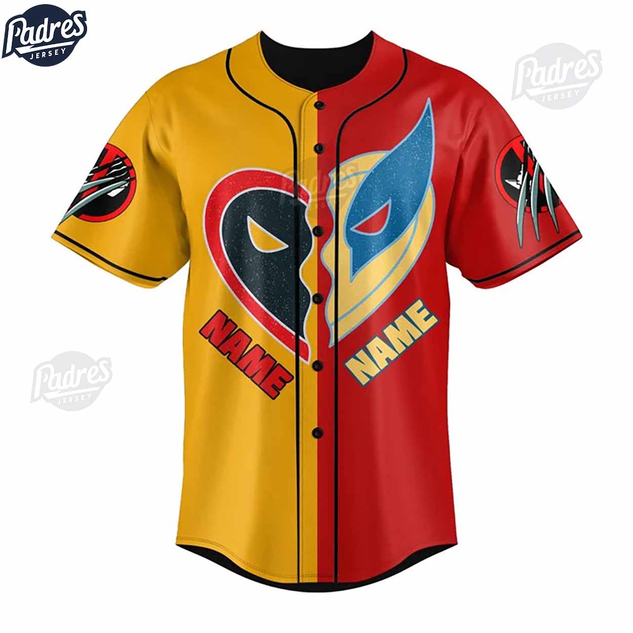 Deadpool & Wolverine Valentine Day Custom Baseball Jersey - Padres Jersey Oasis: Elevate Your Baseball Style Game