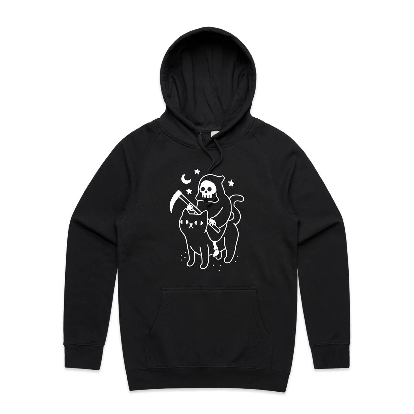 Death Rides A Cat Hoodie