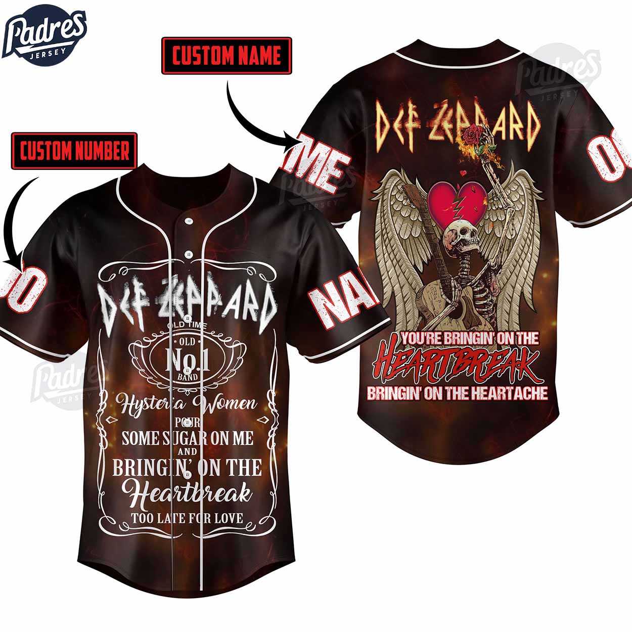Def Leppard Custom Baseball Jersey You’re Bringin’ On The Heartbreak - Padres Jersey Oasis: Elevate Your Baseball Style Game