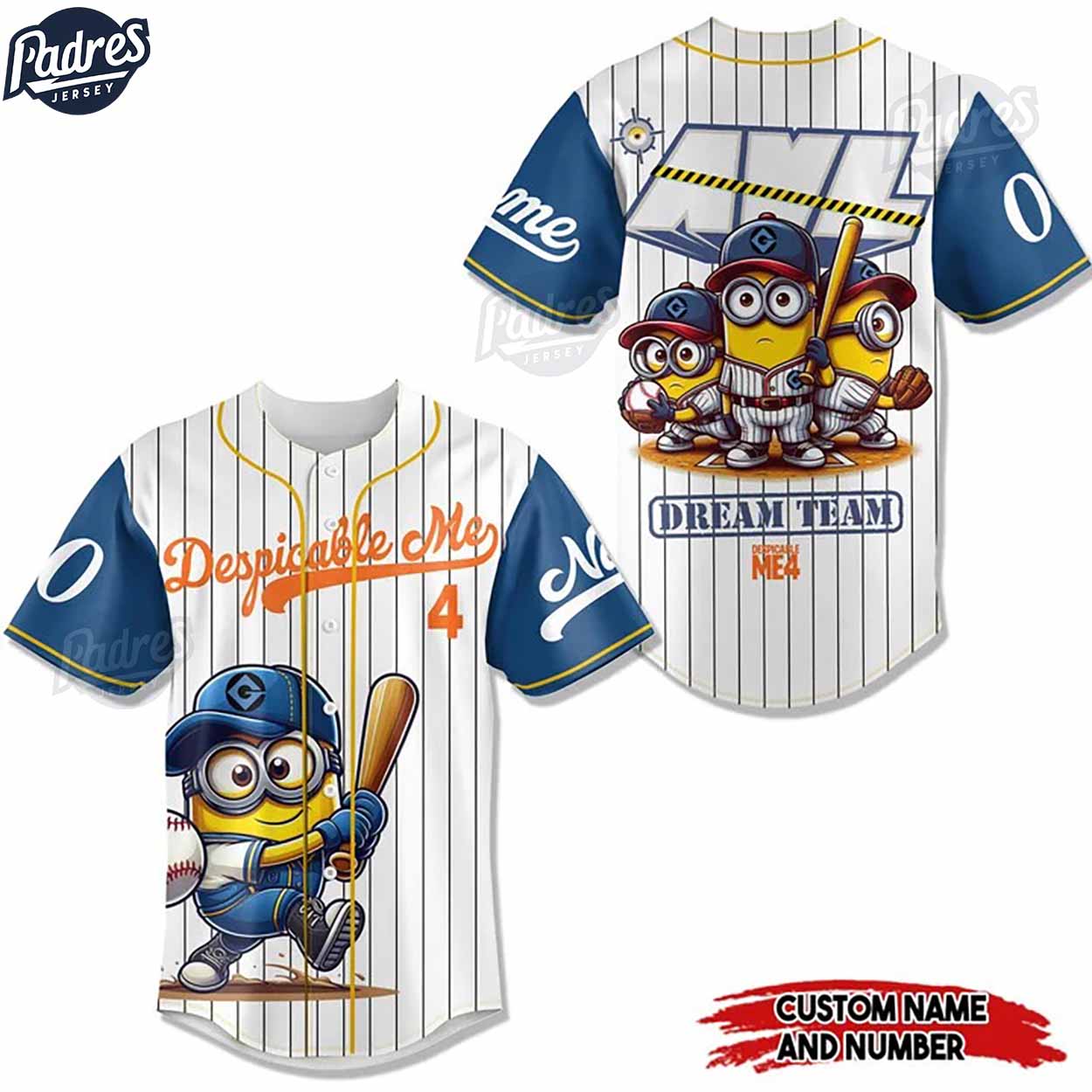 Despicable Me 4 Minion Dream Team Custom Baseball Jersey - Padres Jersey Oasis: Elevate Your Baseball Style Game