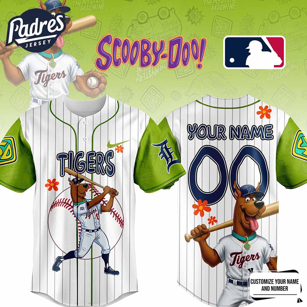 Detroit Tigers MLB x Scooby Doo Personalized Baseball Jersey Outfit - Padres Jersey Oasis: Elevate Your Baseball Style Game