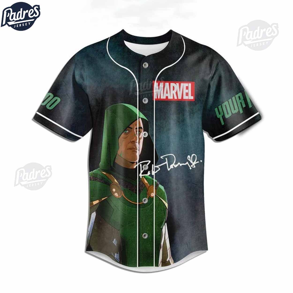 Doctor Doom Robert Downey Jr New Mask Custom Baseball Jersey - Padres Jersey Oasis: Elevate Your Baseball Style Game