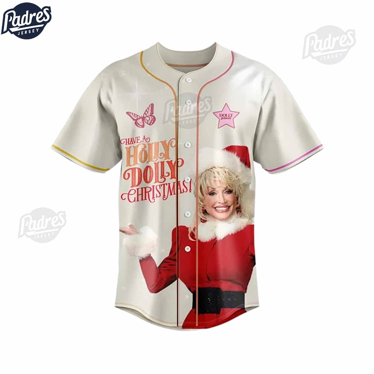 Dolly Parton Holly Jolly Christmas Baseball Jersey Outfit - Padres Jersey Oasis: Elevate Your Baseball Style Game