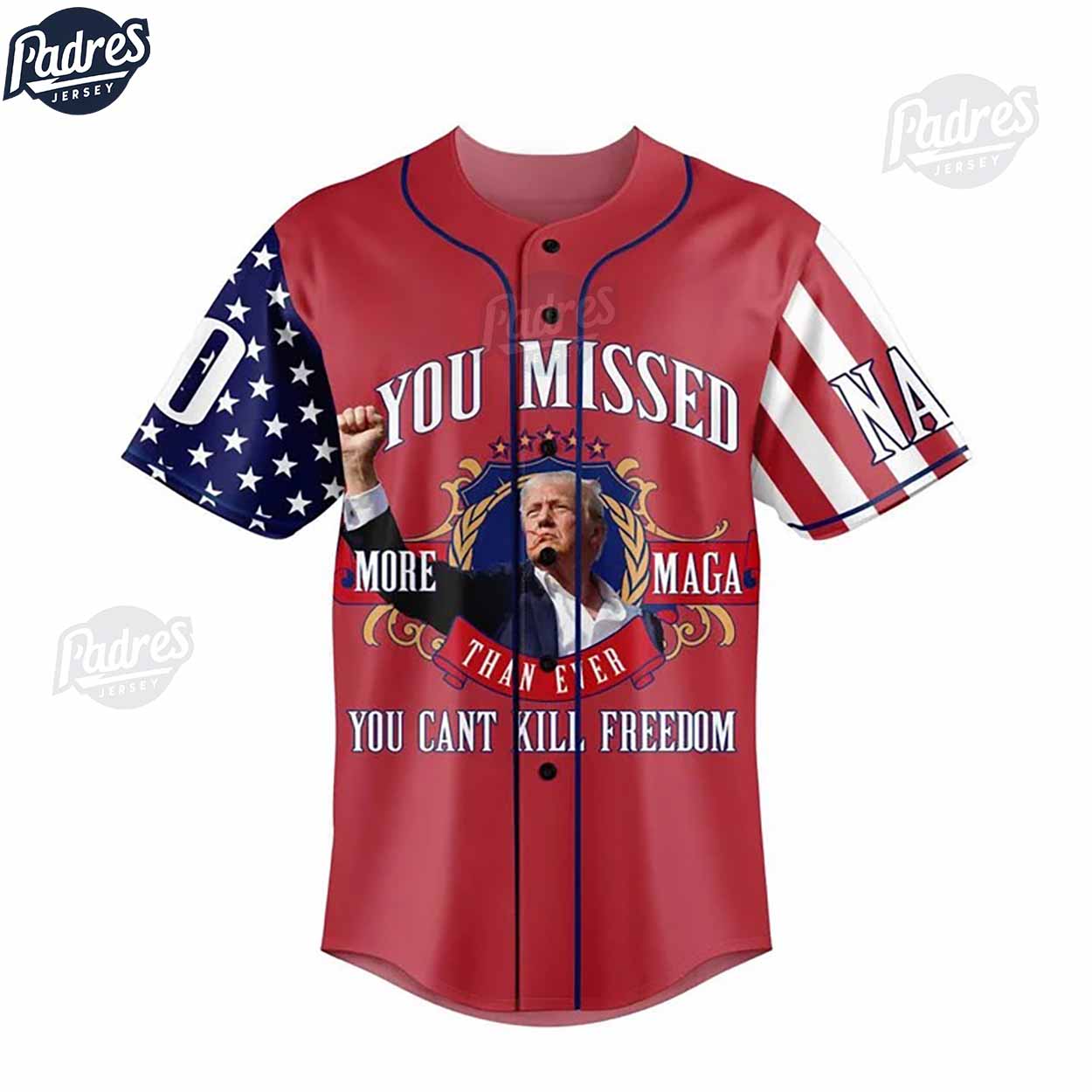 Donald Trump American Custom Red Baseball Jersey Style - Padres Jersey Oasis: Elevate Your Baseball Style Game