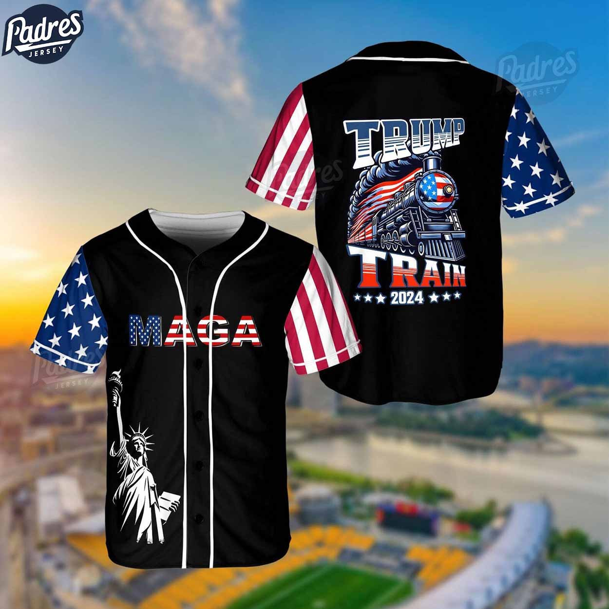 Donald Trump Train 2024 USA Baseball Jersey - Padres Jersey Oasis: Elevate Your Baseball Style Game