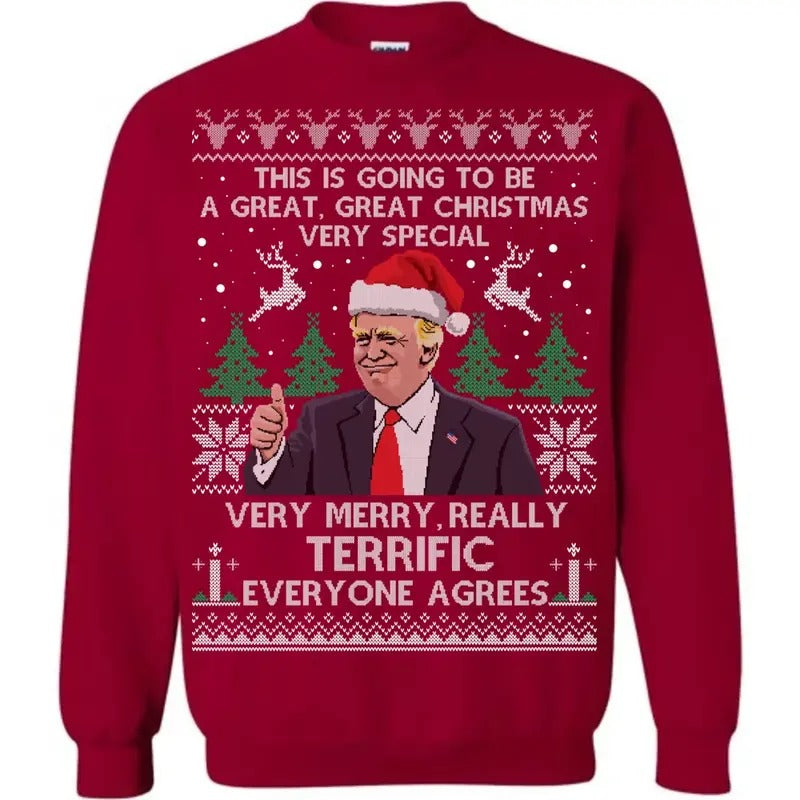 Donald Trump Ugly Christmas  Gifts For Boyfriend and Girlfriend Sweashirt