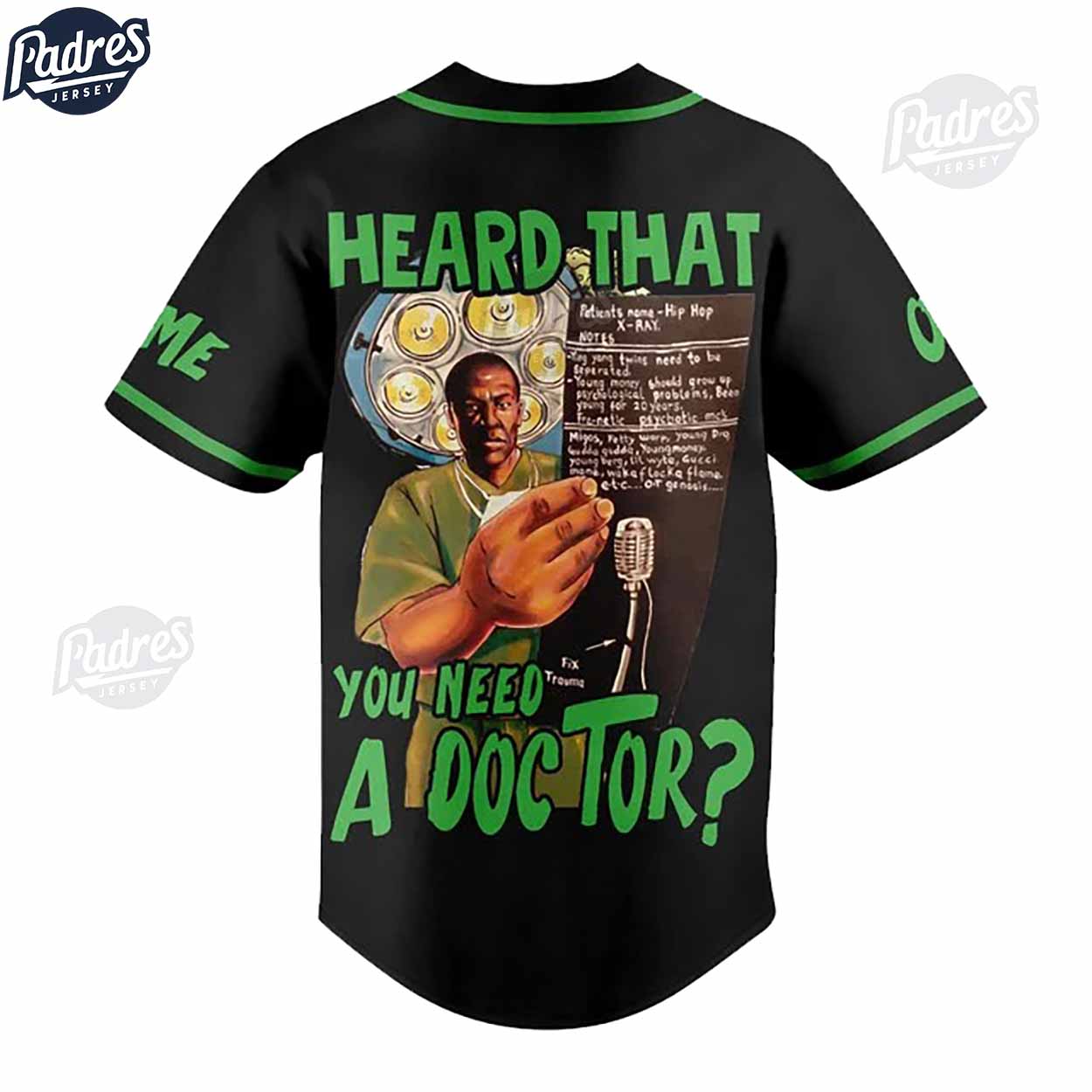 Dr.Dre Custom Baseball Jersey Outfit - Heard That You Need Doctor - Padres Jersey Oasis: Elevate Your Baseball Style Game