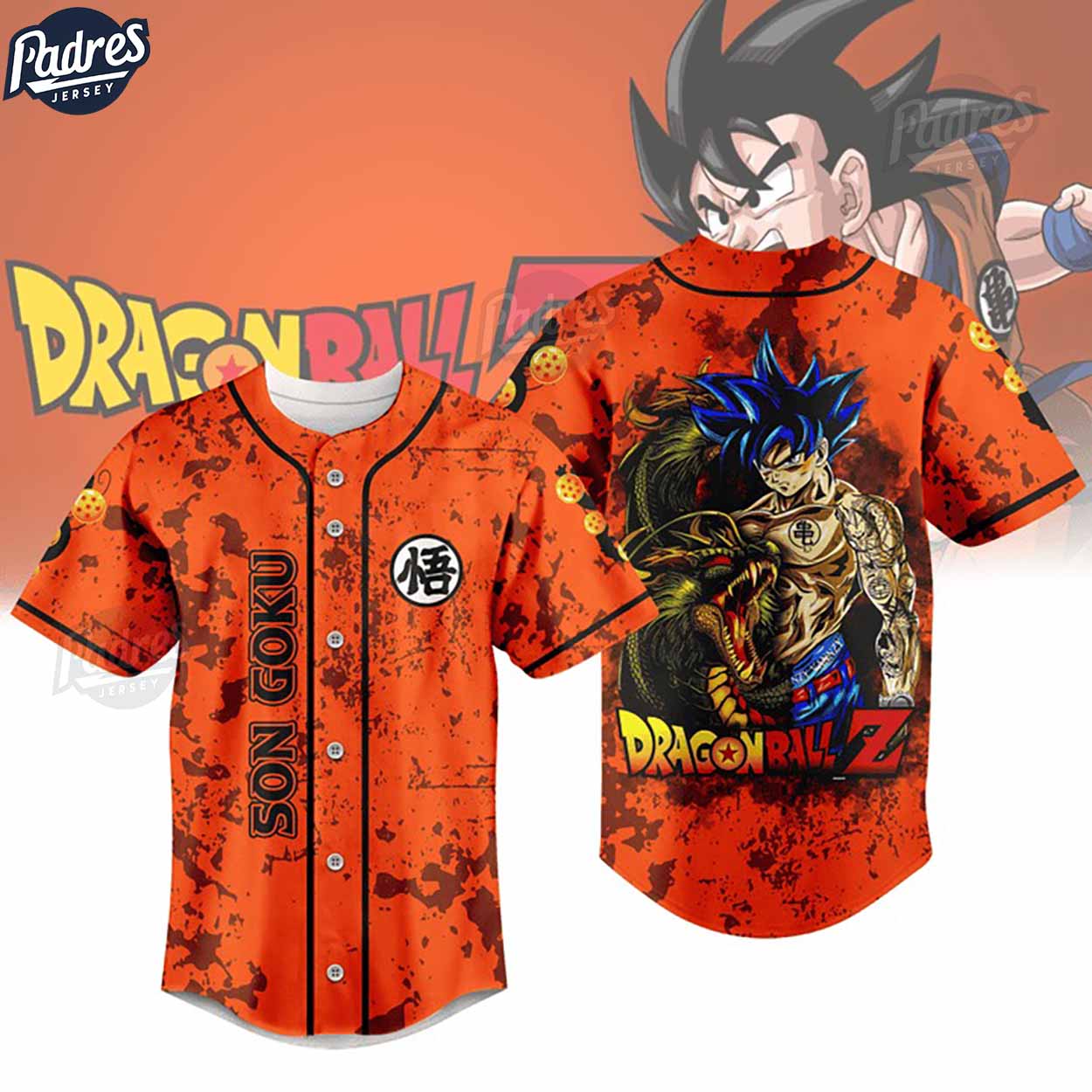 DragonBall Z Son Goku Baseball Jersey - Padres Jersey Oasis: Elevate Your Baseball Style Game