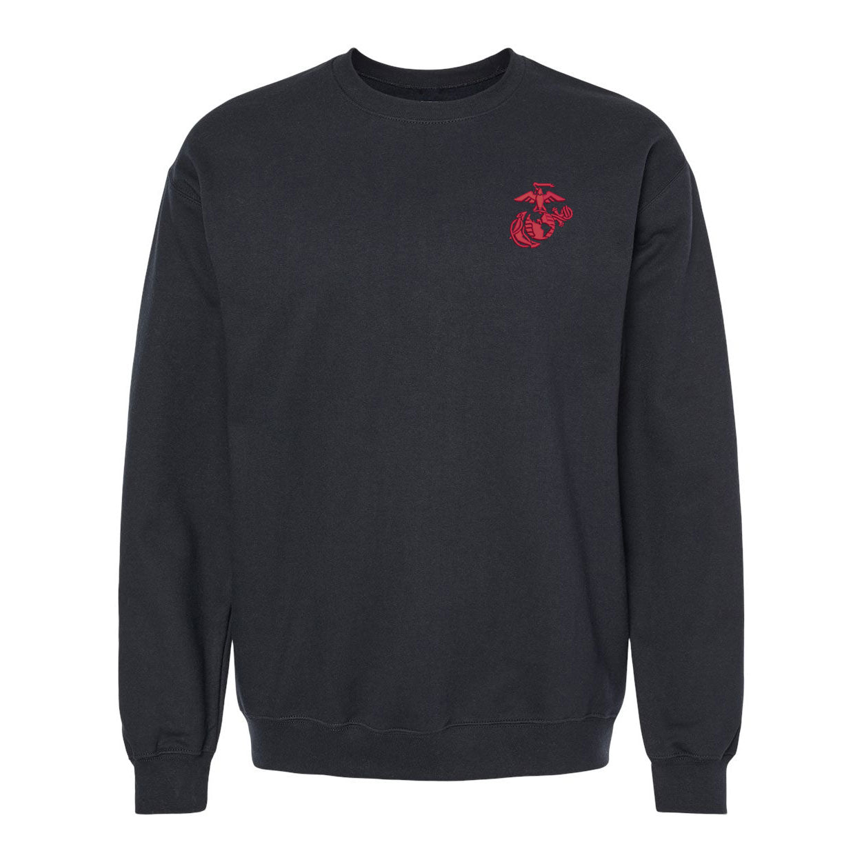 Eagle Globe and Anchor Crewneck Sweatshirt with Red Logo