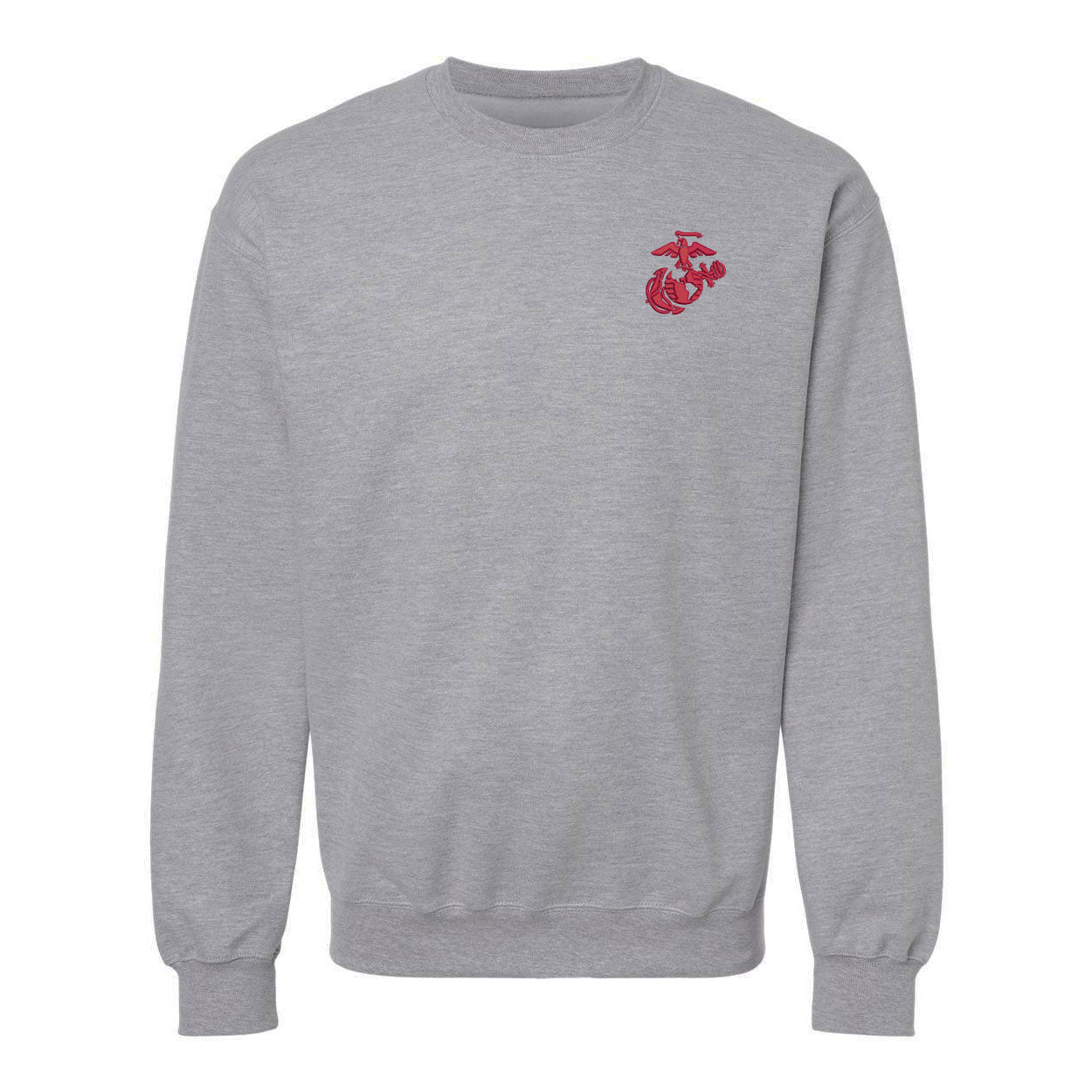 Eagle Globe and Anchor Crewneck Sweatshirt with Red Logo