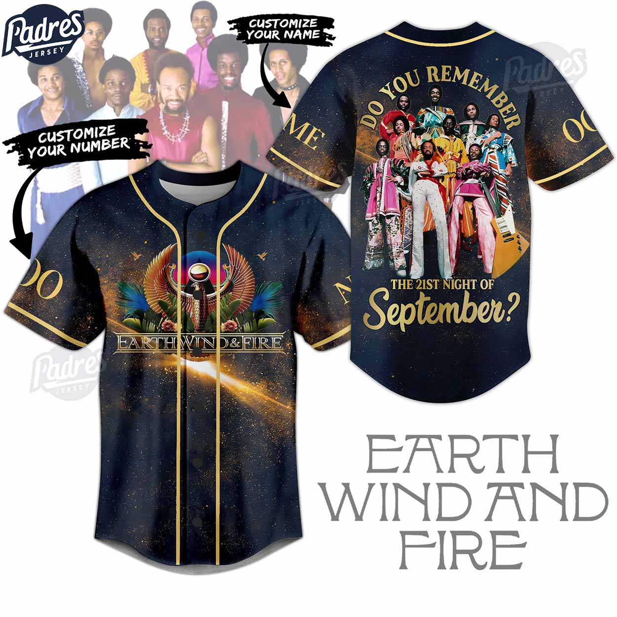 Earth Wind & Fire Do You Remember The 21st Night Of September Custom Baseball Jersey - Padres Jersey Oasis: Elevate Your Baseball Style Game