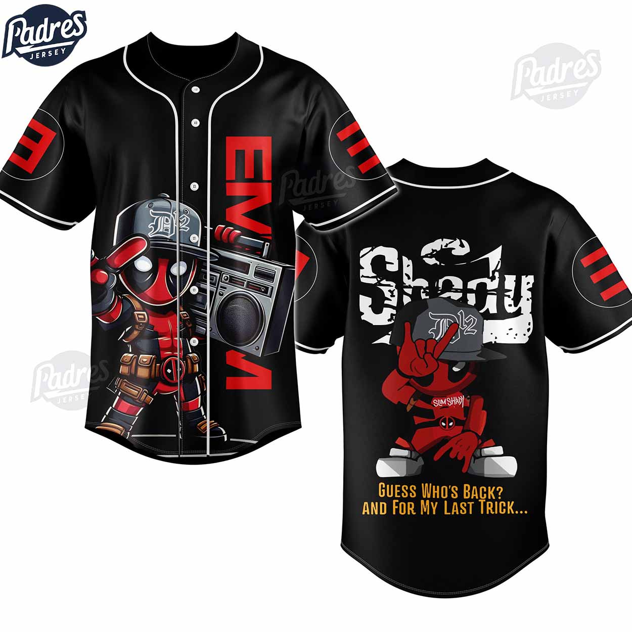 Eminem Deadpool Baseball Jersey Style - Padres Jersey Oasis: Elevate Your Baseball Style Game
