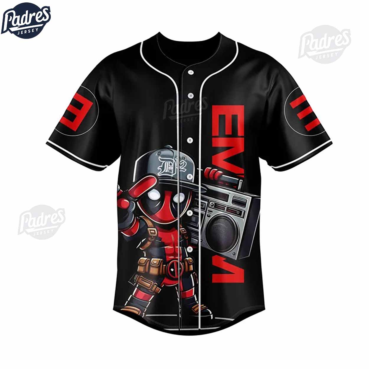 Eminem Deadpool Baseball Jersey Style - Padres Jersey Oasis: Elevate Your Baseball Style Game