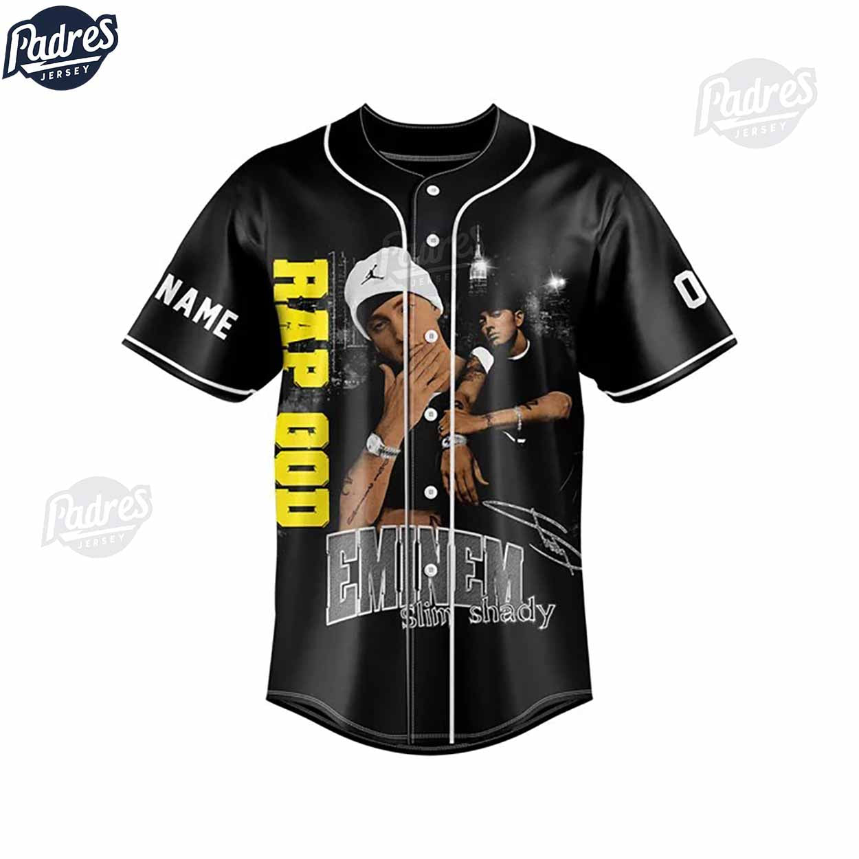 Eminem Detroit Police Department Slim Shady Custom Baseball Jersey - Padres Jersey Oasis: Elevate Your Baseball Style Game