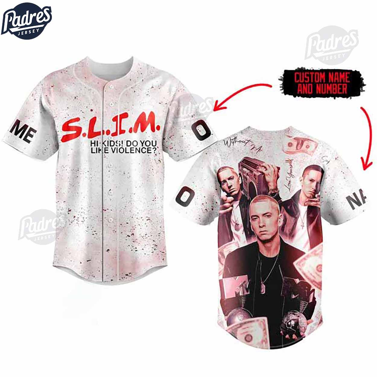 Eminem My Name Is Custom Baseball Jersey - Padres Jersey Oasis: Elevate Your Baseball Style Game