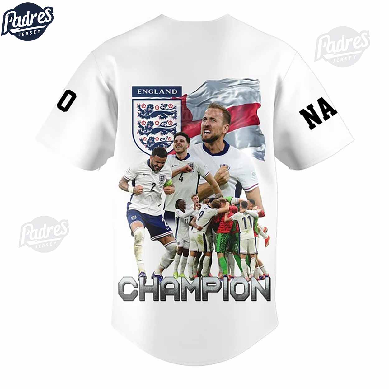 England Euro 2024 Champions Custom Baseball Jersey - Padres Jersey Oasis: Elevate Your Baseball Style Game