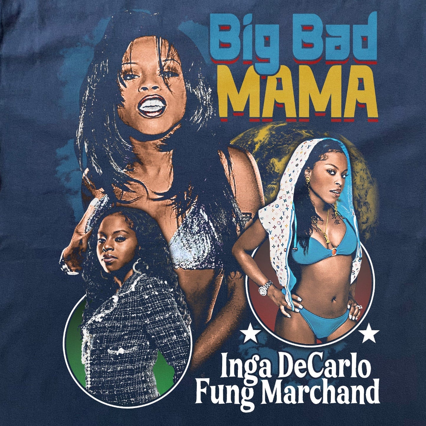FOXY BROWN-BIG BAD MAMA HEAVYWEIGHT BLACK T-SHIRT