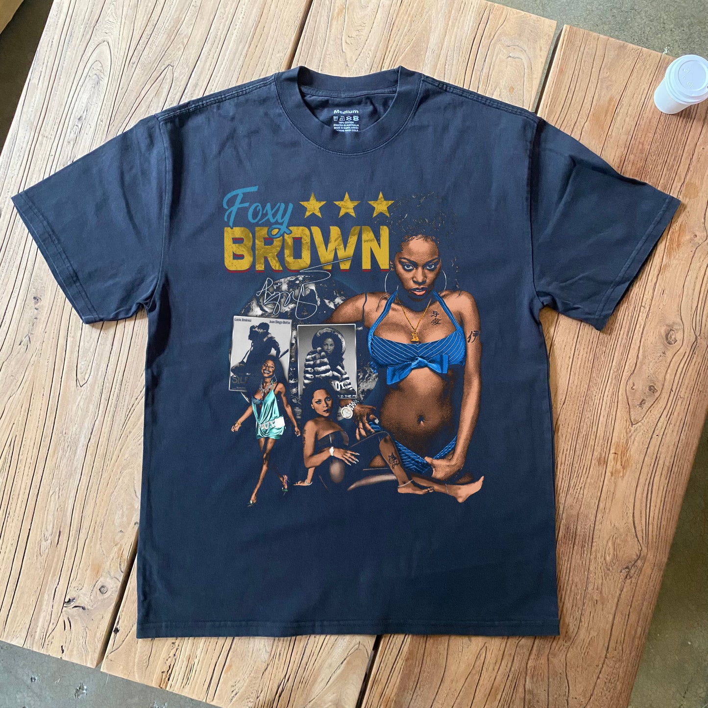 FOXY BROWN-BIG BAD MAMA HEAVYWEIGHT BLACK T-SHIRT