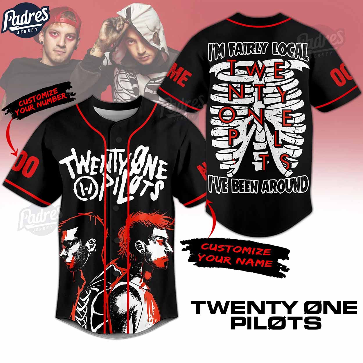 Fairly Local twenty One Pilots Custom Baseball Jersey Fan Gear - Padres Jersey Oasis: Elevate Your Baseball Style Game